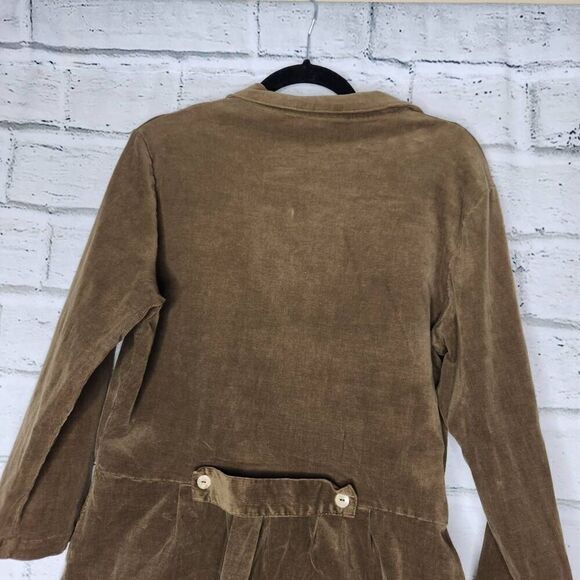 Bryn Walker Brown Green Collared Button Down Corduroy Shirt Womens Large Cotton - Picture 5 of 13